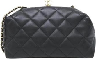 Chanel Pre-owned Lamslederen Schoudertas - Dames - Vintage Clutch - Zwart - ONE Size - Leer - Vintage