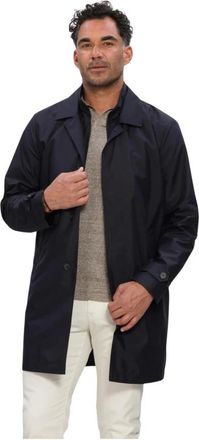 Fay Heren, Mantels, Blauw, Maat: XL Leer