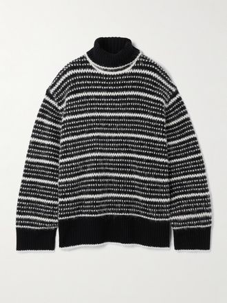 Toteme Pullover A Collo Alto In Misto Lana - Nero