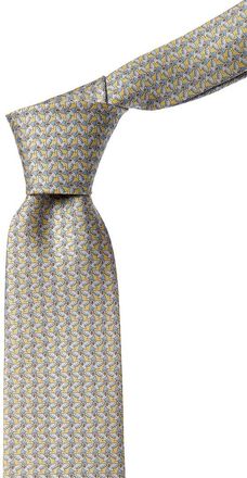 Ferragamo Ferragamo Yellow Owls Silk Tie