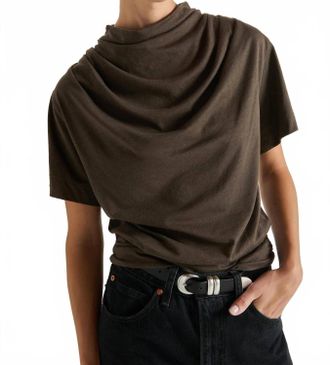 Nation Ltd Daryl Cowlneck Tee In Espresso