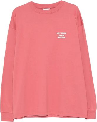 Dr&ocirc;le de Monsieur Hoodies & sweatvesten, Heren, Roze, L, Katoen, Slogan Long Sleeve T-Shirt