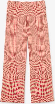 Burberry Mens Warped Houndstooth Nylon Blend Track Pants, Size Medium
