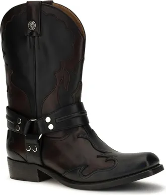 Versace Mens Sylvester Western Boots Black-Bordeaux-Palladium Black/bordeaux/palladium