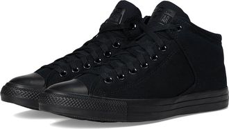Converse Chuck Taylor All Star High Street Sneaker Lace up casual Shoes Black/Black/Black : Mens 7 - Womens 9 Medium, Canvas