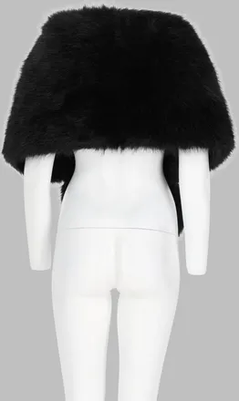 Leon & LouLou Paris Faux Fur Cape - Black