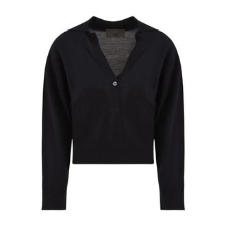 Akep Nina Logo Poloshirt - Dames - Tops - Blauw - Maat: M Wol