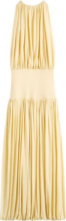 Toteme Beige Solid Boat Neck Maxi Dress