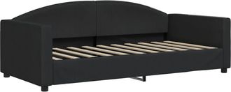vidaXL Sof&aacute; Cama Sin Colch&oacute;n Tela Negro 90x190 Cm Vidaxl