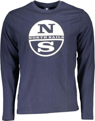 North Sails Blauw Katoenen Longsleeve T-Shirt - Heren - Longsleeves - Blauw - 2XL - Katoen - Tops