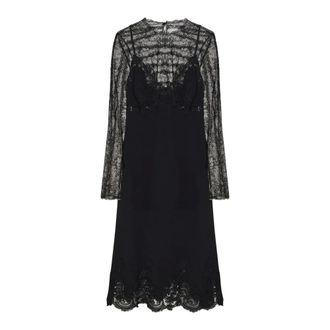 Ermanno Scervino Dames, Jurken, Zwart, Maat: L Tulle