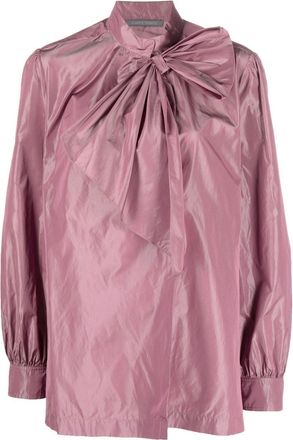 Alberta Ferretti bow-detail blouse - women - Silk/Polyester - 38 - Pink