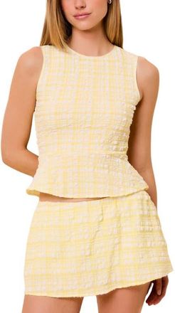 Solid & Striped The Brinley Plaid Texture Sleeveless Top in Citrina at Nordstrom, Size X-Large
