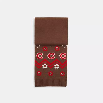 Coach Fair Isle Print Knit Muffler