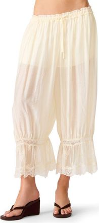 Steve Madden Easten Lace Detail Drawstring Pants in Cream at Nordstrom, Size Medium