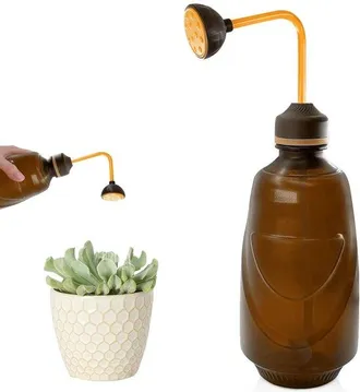 OEM Dailygoods - Regadera Peque&ntilde;a De 450 Ml Para Plantas, Se Puede Regar Boca Abajo, Ideal Para Pl&aacute;ntulas Y Plantas Delicadas (marr&oacute;n)
