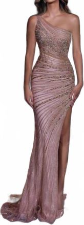 Portia & Scarlett Womens Prom Dress In Gold/nude