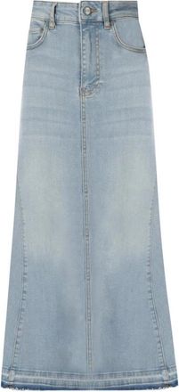 Ganni Lichtblauwe Denim Rok - Dames - Spijkerrokken - Blauw - S - Denim - Rokken