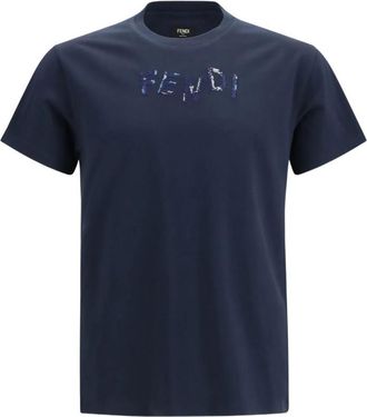 Fendi Navy Blue Logo T-Shirt