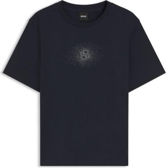 BOSS Regular-fit cotton T-shirt with Double-B monogram embroidery