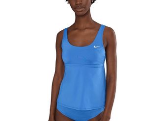 Nike Effortless Essential Scoop Neck Tankini Womens Swimsuits One Piece Blue Crystal : XL, Polyester/Spandex