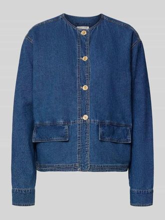 Christian Berg Regular Fit Leinenjacke in Denim-Optik in Jeansblau Melange, Gr&ouml;&szlig;e 34