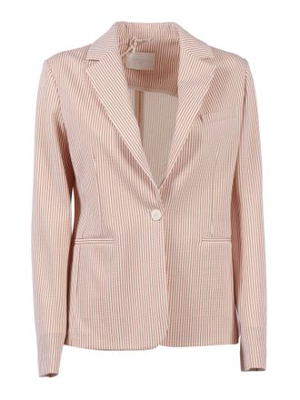 Circolo 1901 Striped Single Button Slim Jacket