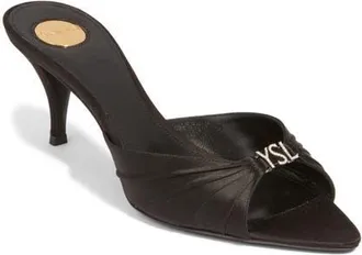 Saint Laurent Jerry Slide Sandal in Noir at Nordstrom, Size 39.5