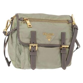 Prada Pre-owned Cross Body Bags, female, Green, Size: ONE SIZE Pre-owned Vintage Nylon Cross Body Bag
