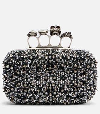 Alexander McQueen Clutch Knuckle con lentejuelas
