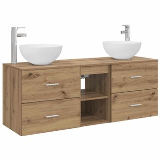 vidaXL Juego De Muebles De Ba&ntilde;o 3 Uds. Roble Artisan 49,5 X 35 X 63 Cm Vidaxl