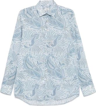 Etro Herenoverhemd Rome - Heren - Casual Overhemden - Blauw - XL - Overhemden