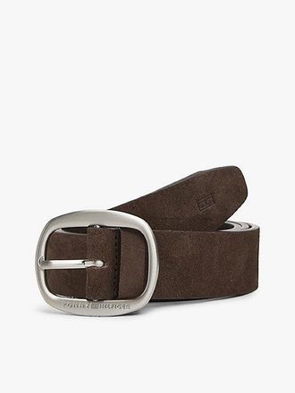 Tommy Hilfiger Oval Buckle Debossed Suede Belt