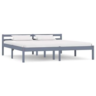 vidaXL Estructura De Cama Sin Colch&oacute;n Madera De Pino Gris 180x200 Cm Vidaxl