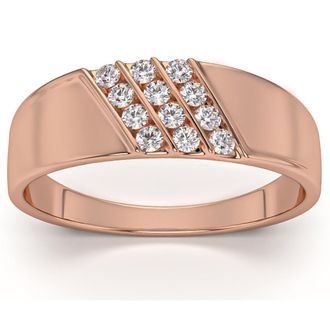 Pompeii3 1/5Ct Multi Row Mens Diamond Polished Ring in White, Yellow, or Rose Gold