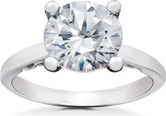 Pompeii3 2 ct Lab Created Certified Diamond Gabriella Engagement Ring 14k White Gold Size Selectable