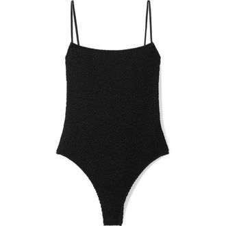 Mango Textured One-Piece Swimsuit in Black at Nordstrom, Size X-Small