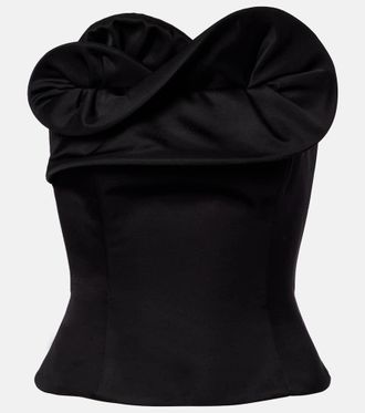 Magda Butrym Ruffled wool and silk bustier top