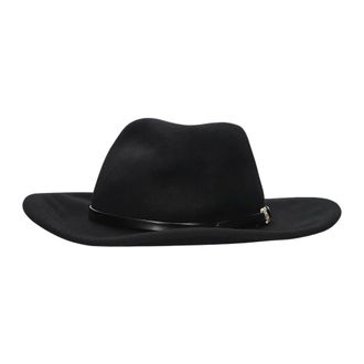 Liu Jo Hoed met brede rand - Dames - Accessoires - Zwart - Maat: ONE Size Wol