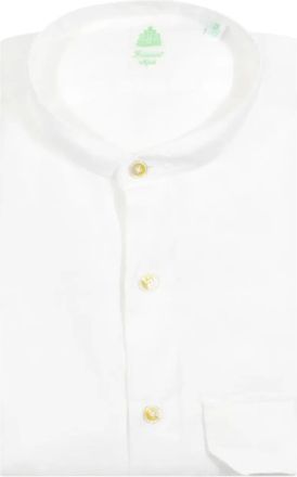 Finamore buttoned collarless shirt - Bianco