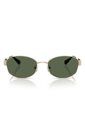 Michael Kors Monte Carlo 56mm Polarized Oval Sunglasses in Light Gold /Green Mono Polar at Nordstrom
