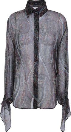 Etro Zijden overhemd met paisley-patroon - Dames - Blouses & Shirts - Veelkleurig - Maat: S Zijde