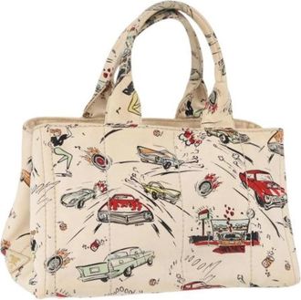 Prada Pre-owned Canvas prada-bags - Dames - Vintage Handtas - Beige - ONE Size - Vintage