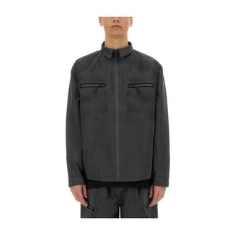 Alpha Industries Camicia a Maniche Lunghe Laser Cut - - Jackets - Uomo - Grigio - M