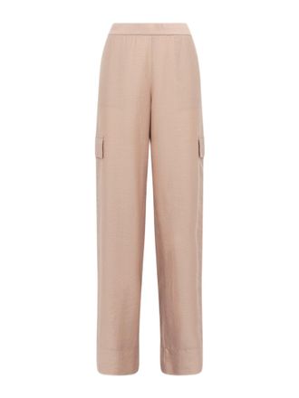 Blugirl Beige Wide-Leg Trousers With Lace Inserts And Flap Pockets