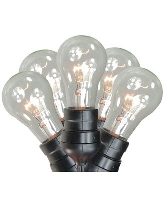 Sienna 15-Count Clear Commercial Grade Adjustable Drop Length E17 A Shape Patio Lights