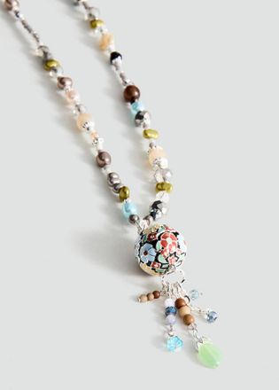 Mango Collana perline combinate argento - Donna - Taglia unica - MANGO
