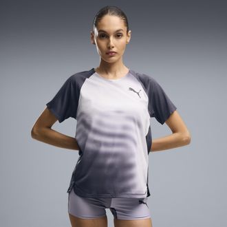 Puma T-shirt da running con grafica Lightspeed da donna, Abbigliamento, Grigio, XXS