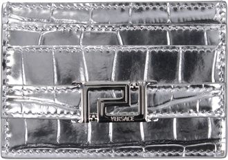 Versace Gray Leather Womens Cardholder