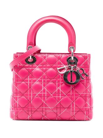 Dior 2011 medium lamsleren Cannage Lady Dior tas - Roze